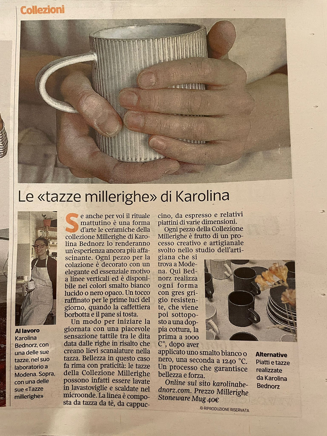 Millerighe featured in "Corriere di Bologna"