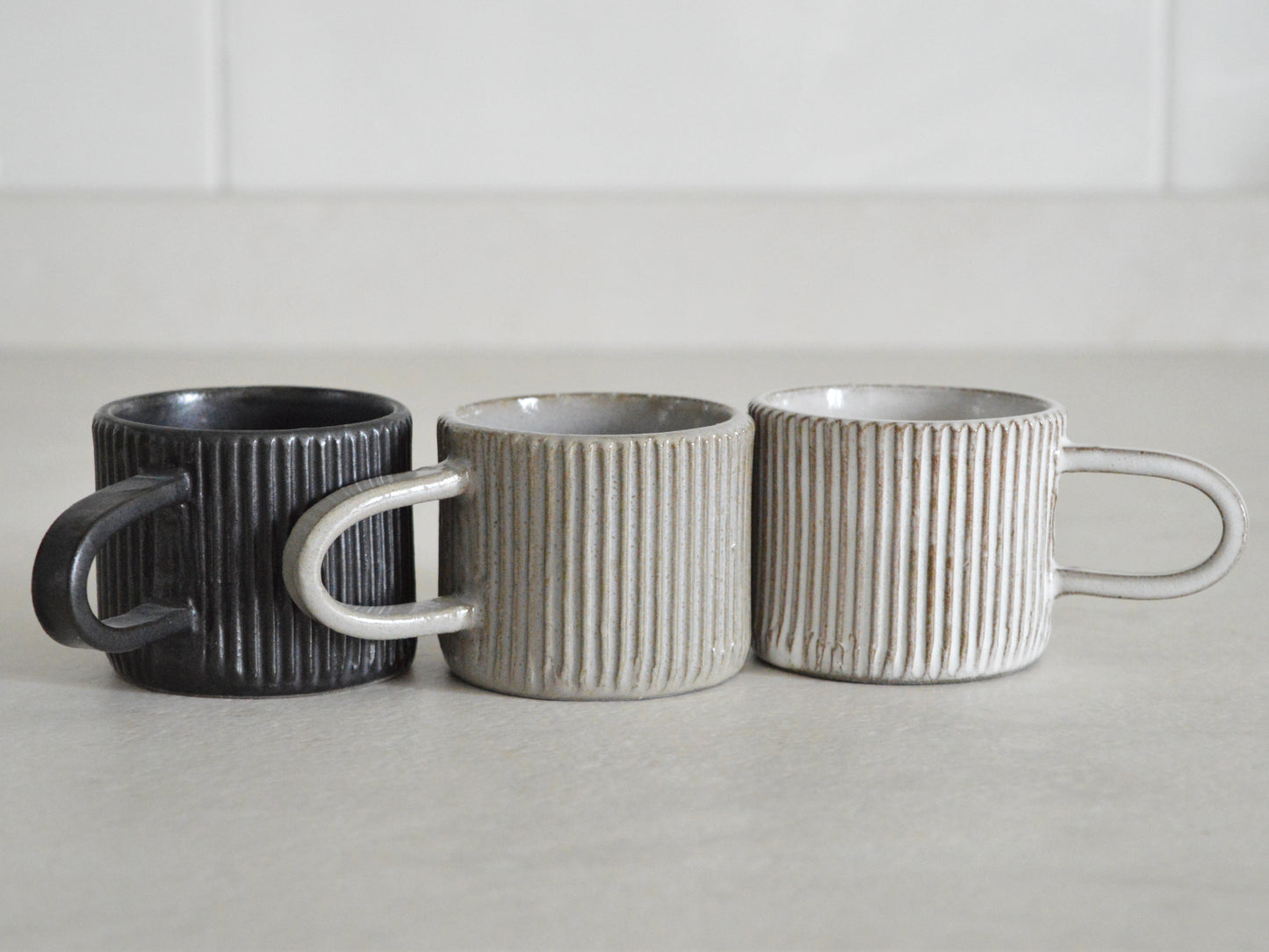 Millerighe Espresso Tazza e Piattino Set per Due - Confezione Regalo