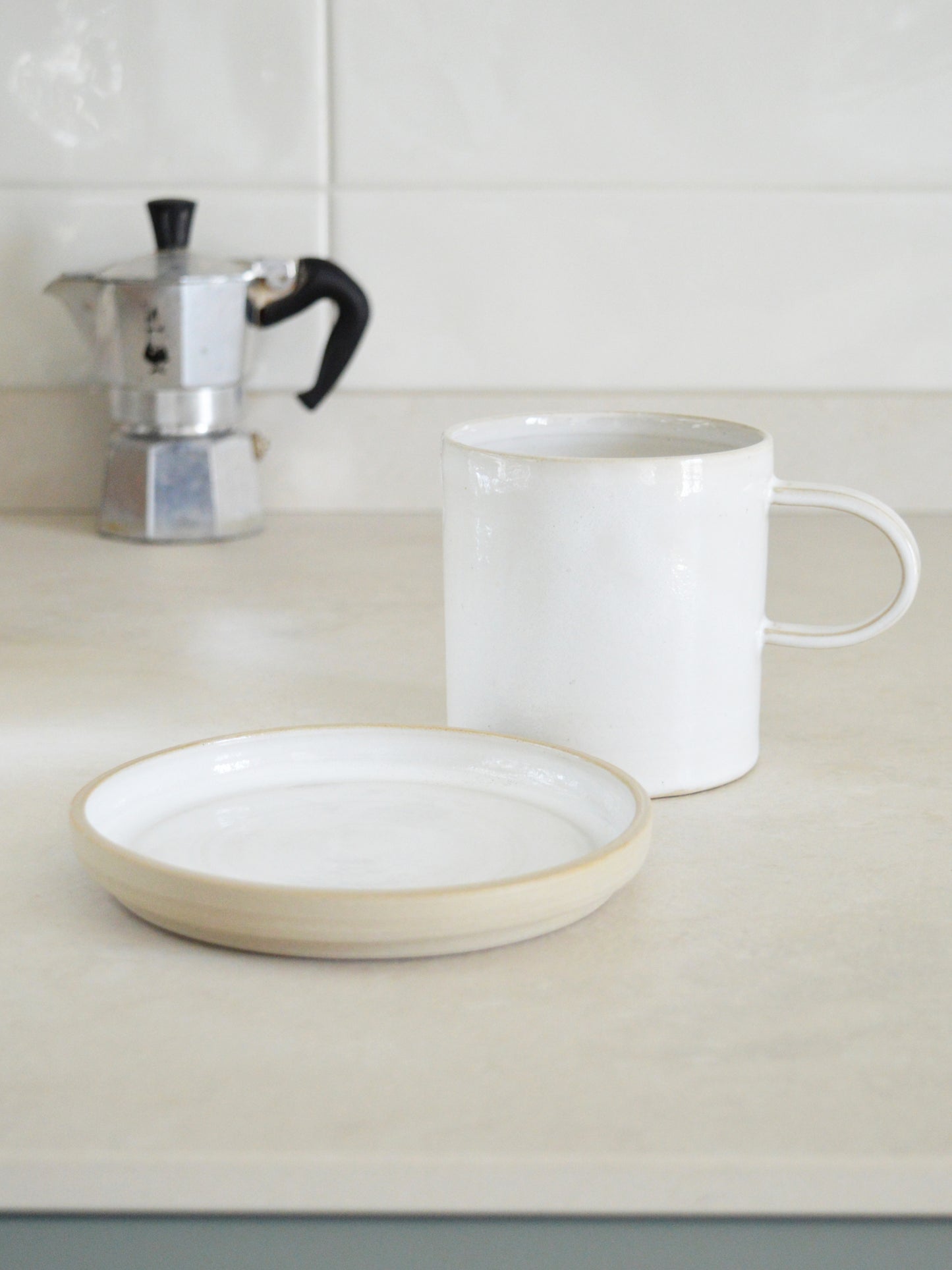NUDE Set di tazza e piatto da colazione in grès