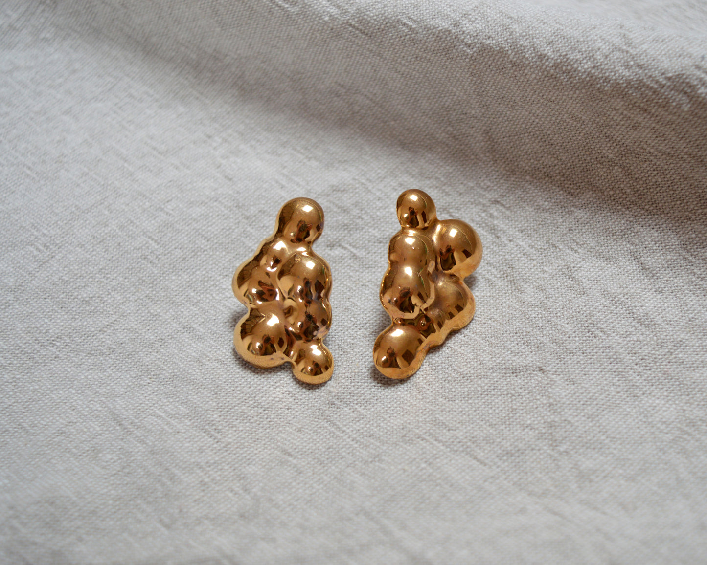 CLOUDS Ora d'Oro porcelain earrings with gold