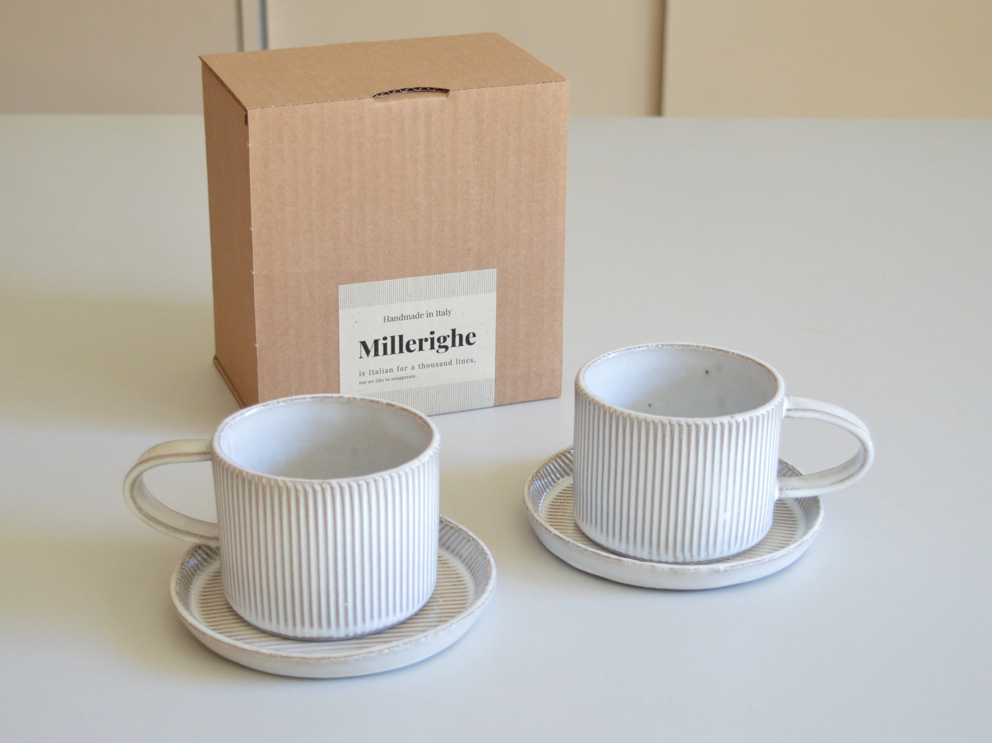 Millerighe Cappuccino Cup & Plate Set for 2 Gift Box