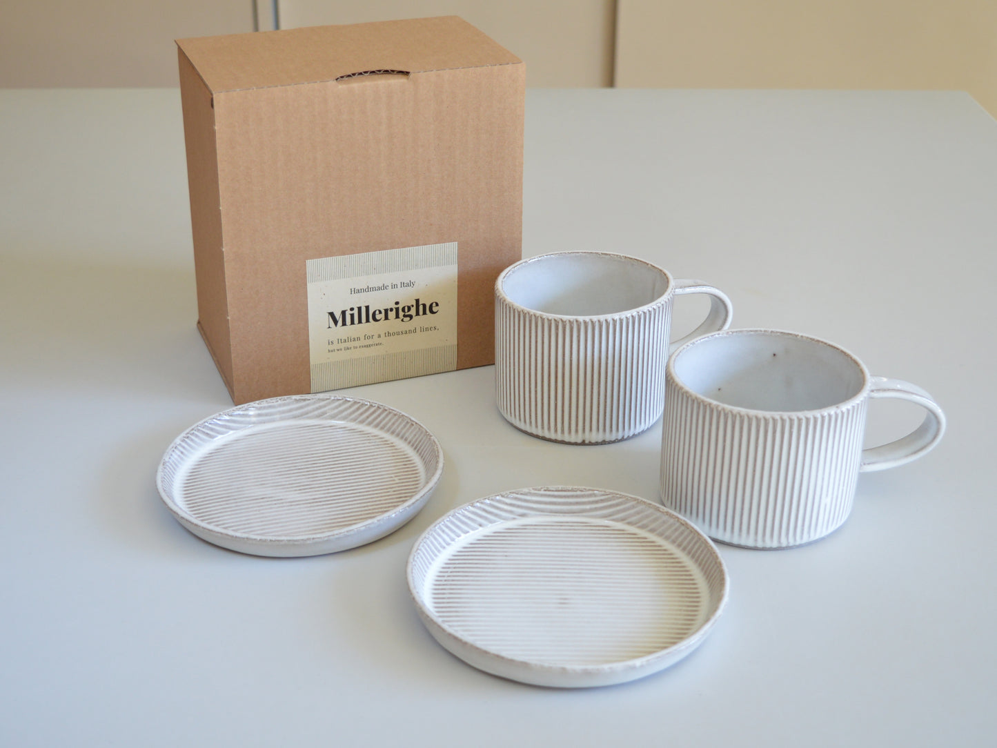 Millerighe Cappuccino Cup & Plate Set for 2 Gift Box