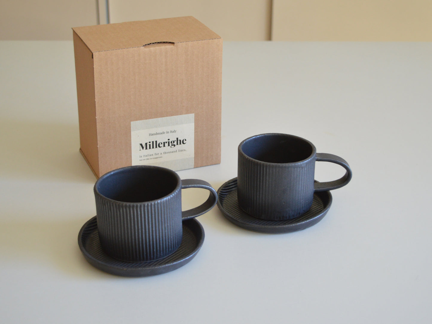 Millerighe Cappuccino Cup & Plate Set for 2 Gift Box