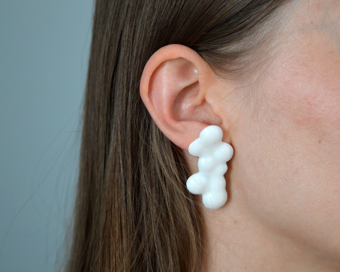 CLOUDS Large porcelain earrings