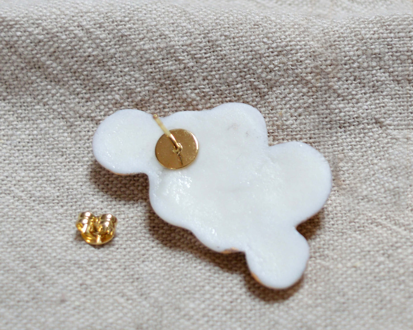 CLOUDS Raggio Large porcelain earrings with gold or platinum decor