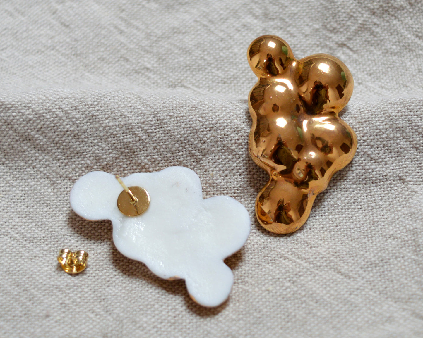 CLOUDS Ora d'Oro porcelain earrings with gold