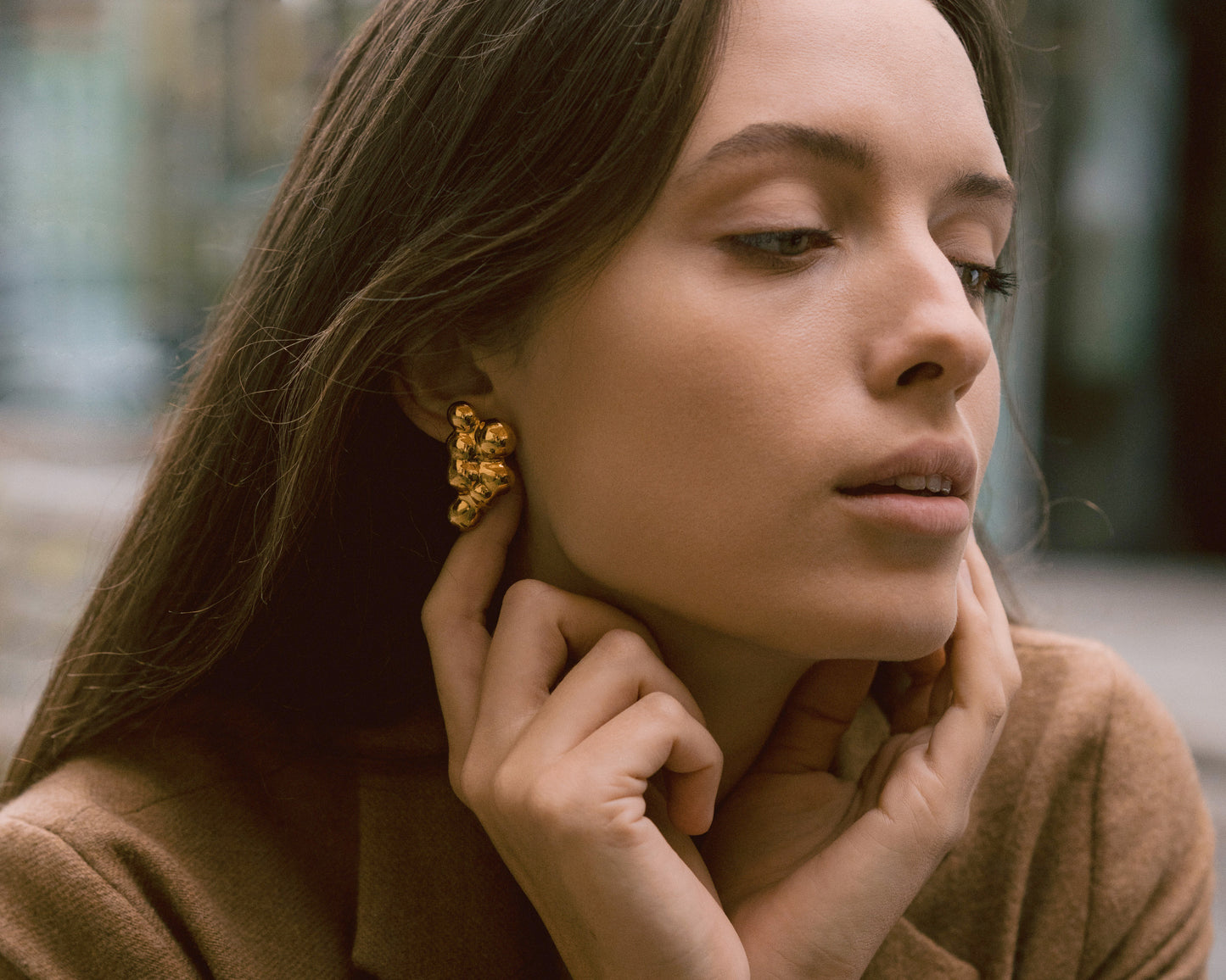 CLOUDS Ora d'Oro porcelain earrings with gold