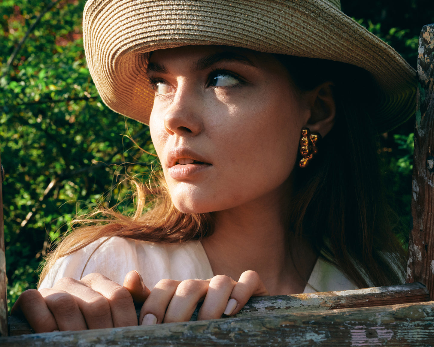 CLOUDS Ora d'Oro porcelain earrings with gold